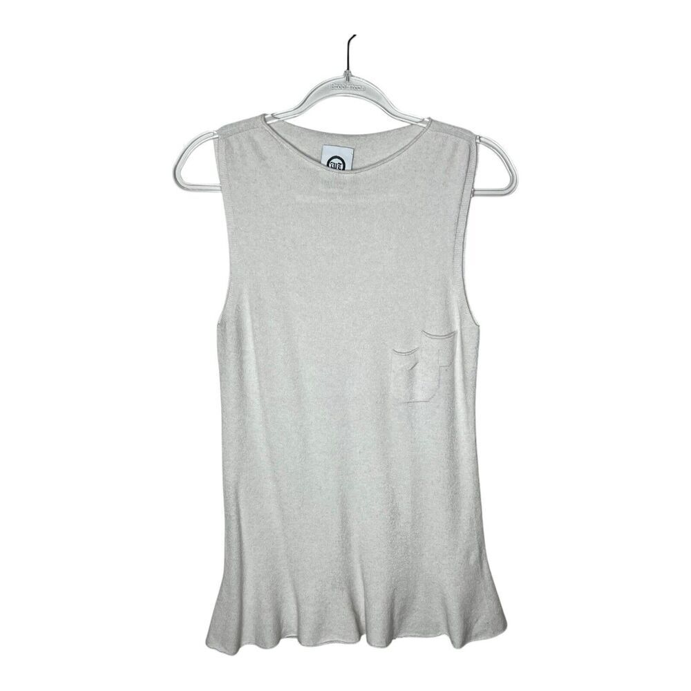 Wendy Trendy Top Womens Small‎ Sleeveless Knit Angora Blend Made In Italy Cream
